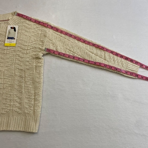 Weatherproof Vintage Women's Chenille Crewneck Sweater, Cream/Shimmer, Small NWT - Picture 12 of 16